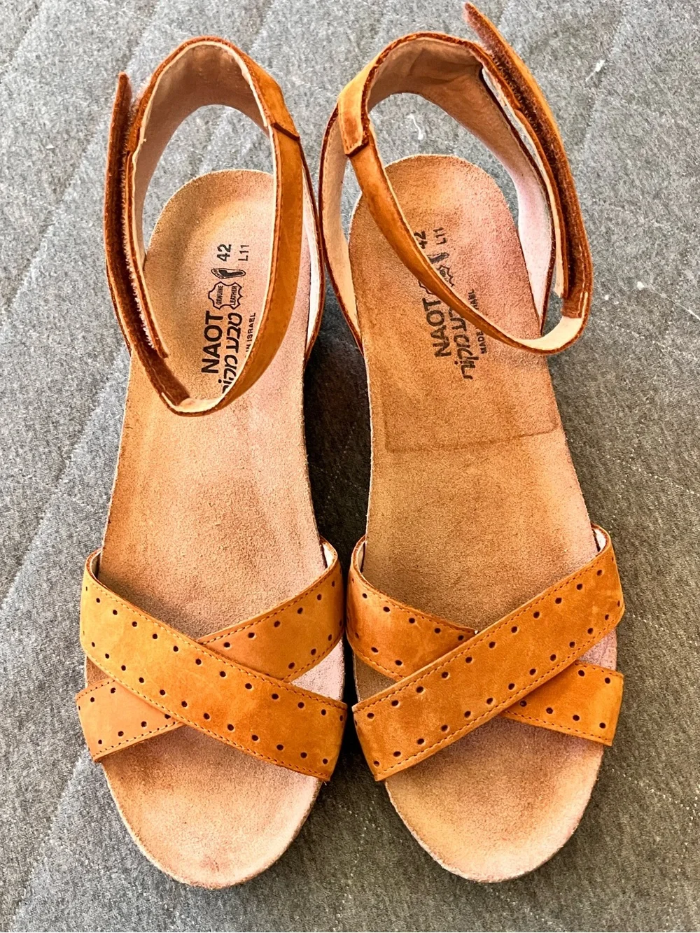 NAOT SZ 42 US 11 Wand Wedge Sandals Orig $170 Excellent Lightly Used Cond